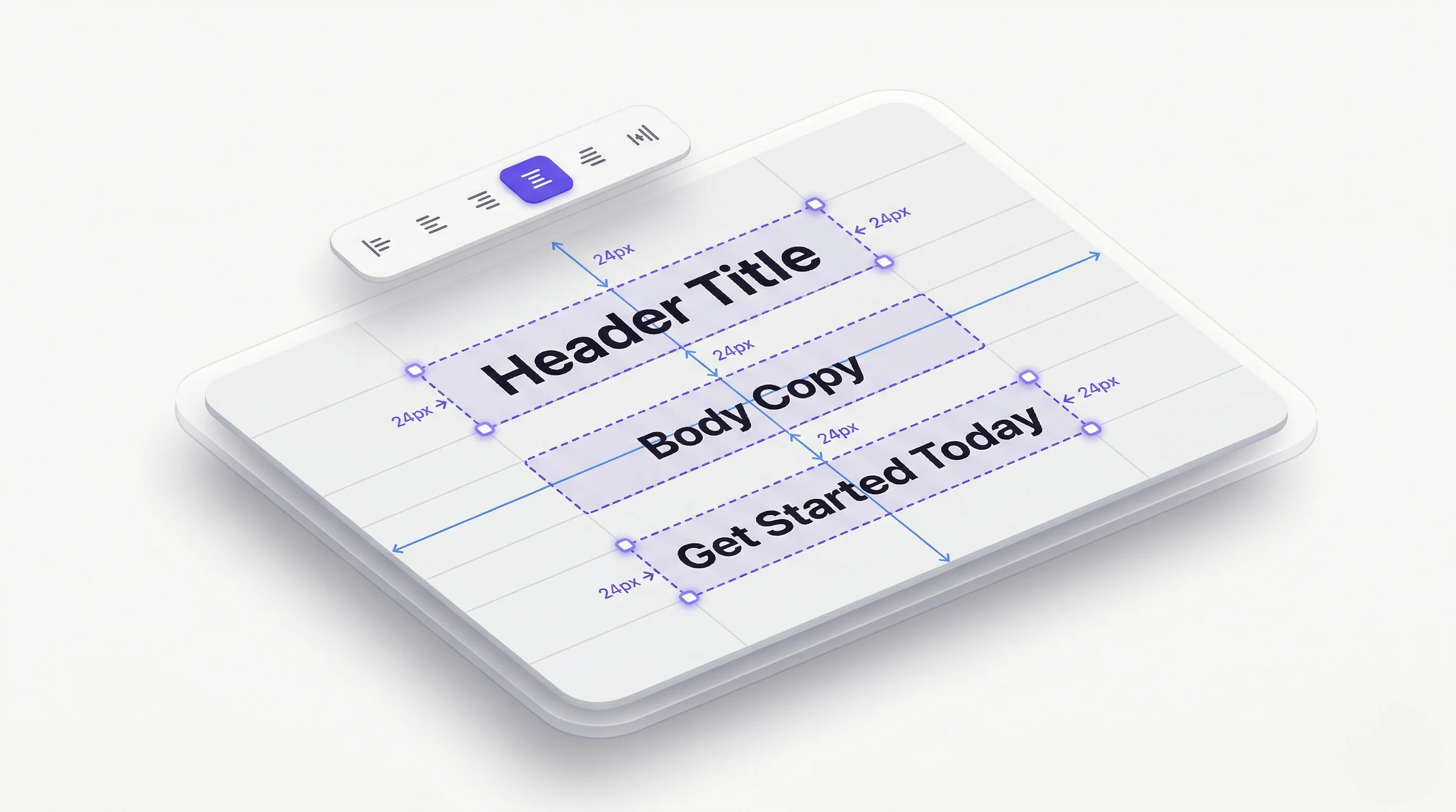 Canvas alignment toolbar in Composerie Design Studio