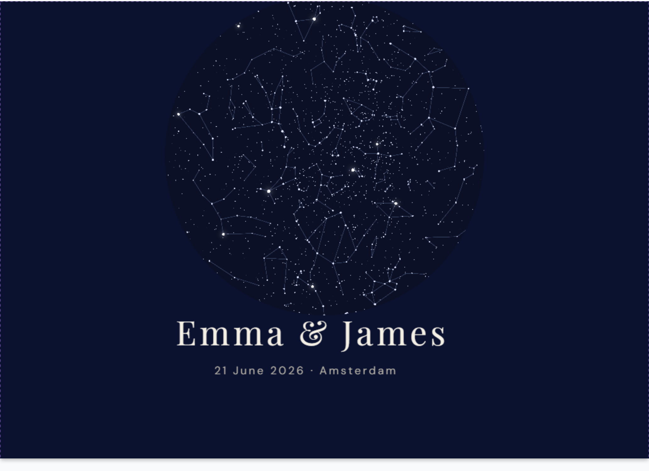 A framed star map poster, canvas, mug and phone case sharing one night sky design